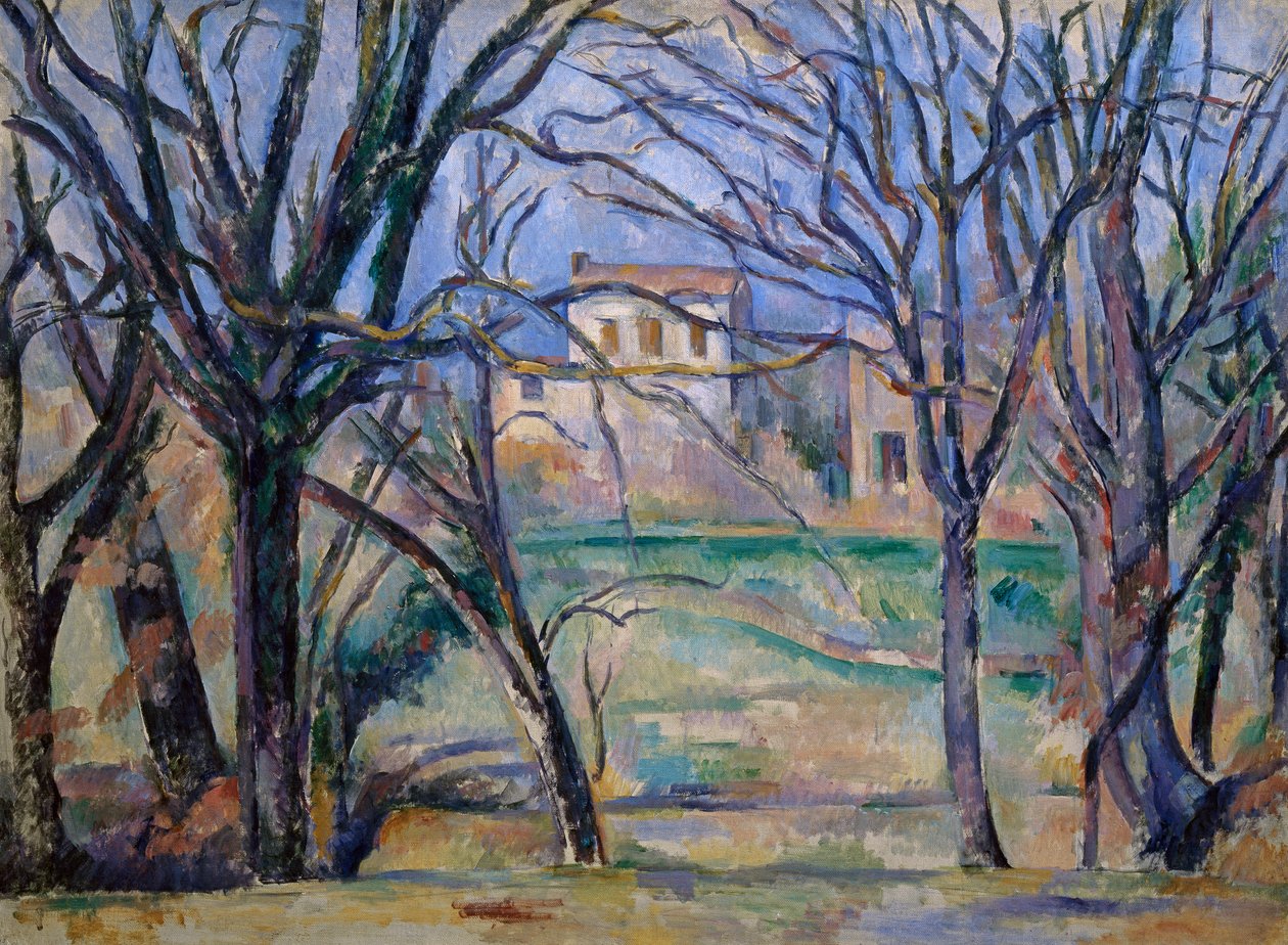 Bäume und Häuser von Paul Cézanne
