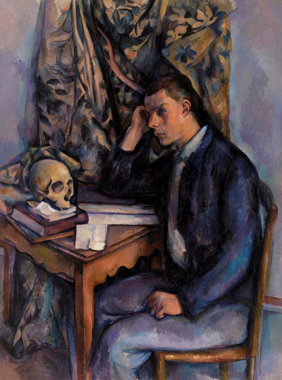 Junger Mann und Schädel von Paul Cézanne