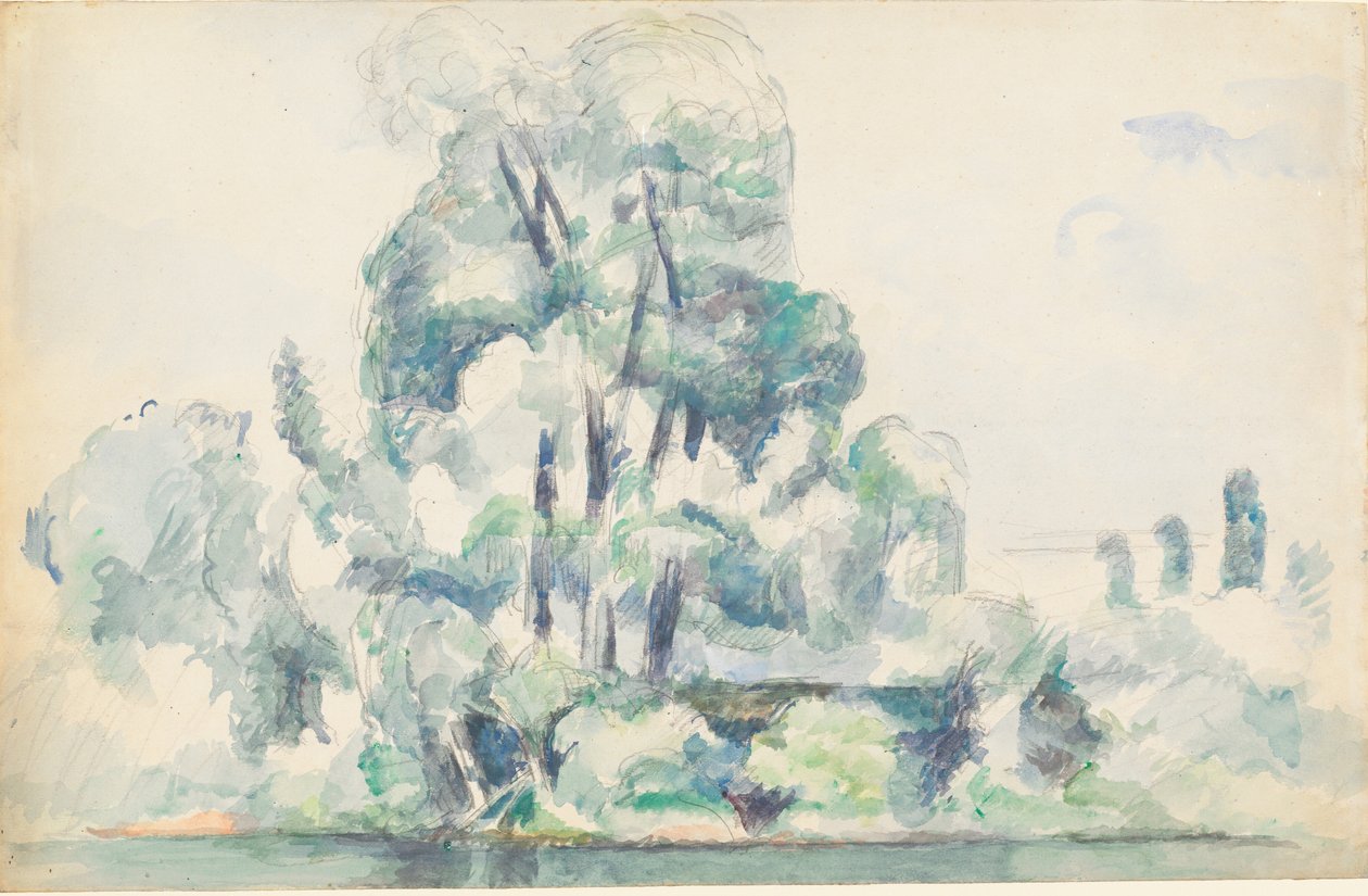 Ufer der Seine bei Médan, 1880-1885 von Paul Cézanne