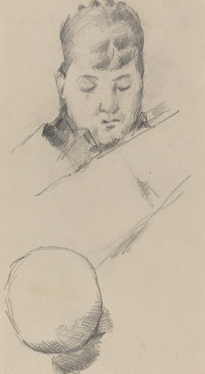 Büste von Madame Cézanne [verso] von Paul Cézanne