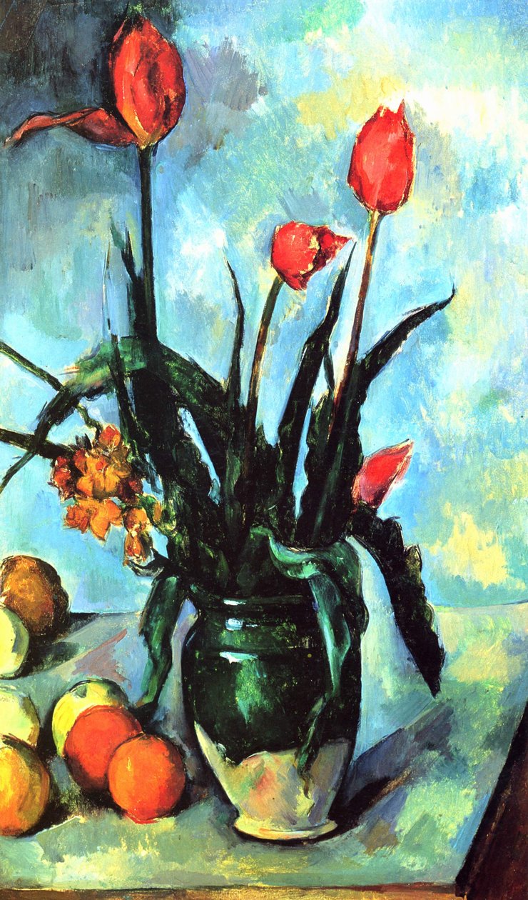 Die Vase mit Tulpen von Paul Cézanne