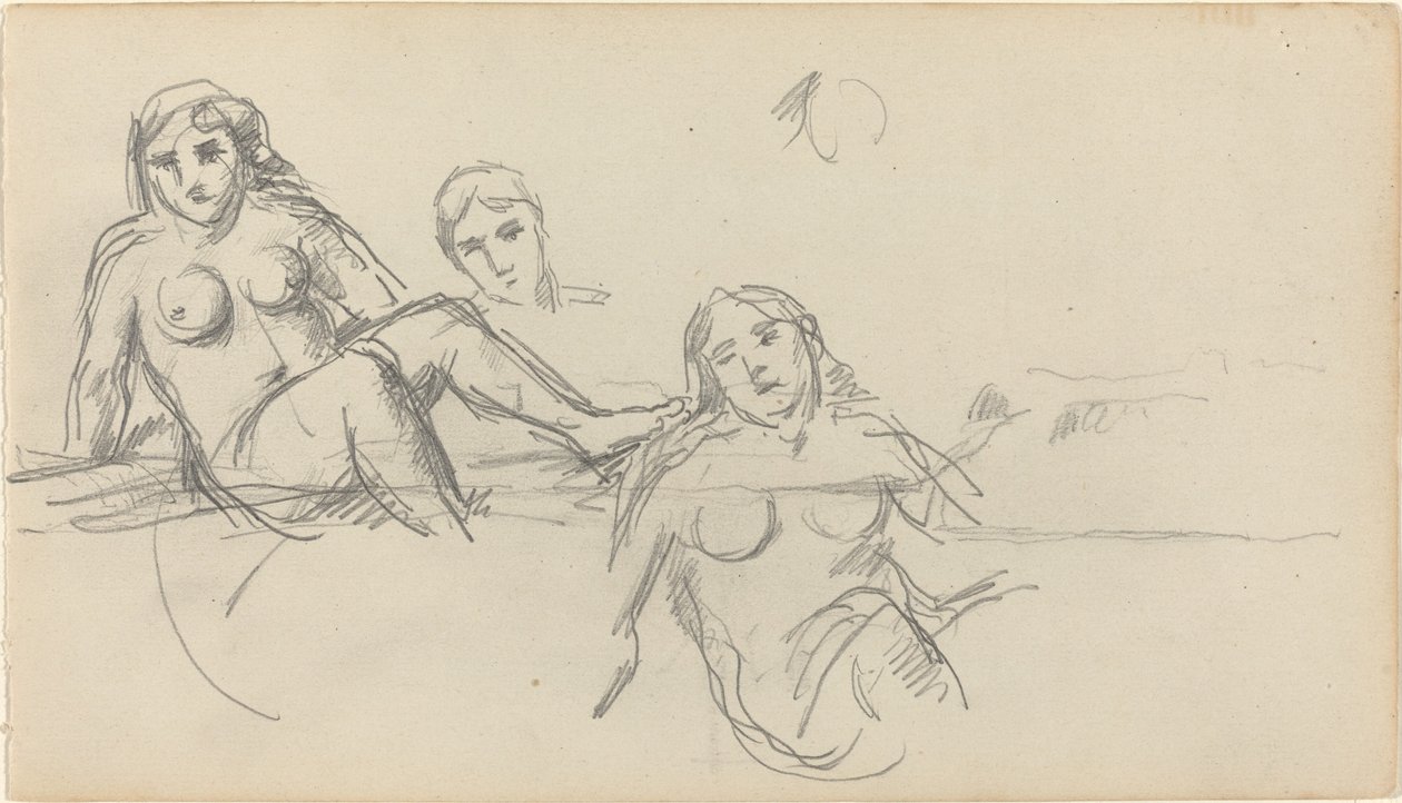 Sitzender Badender [verso] von Paul Cézanne
