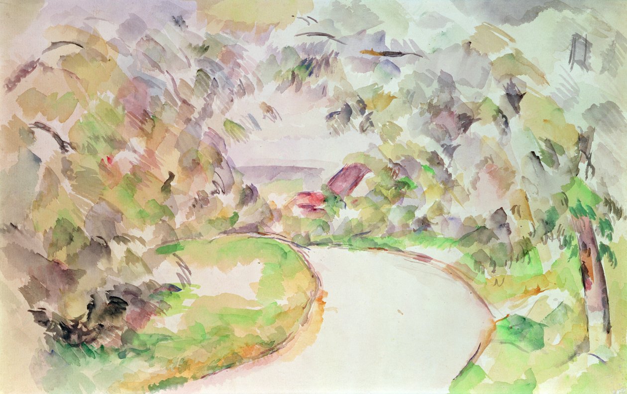 Die kurvenreiche Straße von Paul Cézanne
