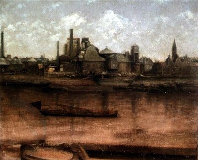 Lastkähne auf der Themse von Paul Fordyce Maitland