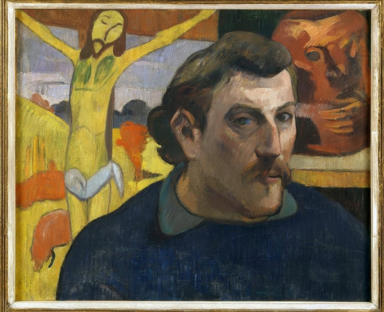 Selbstporträt mit gelbem Christus von Paul Gauguin