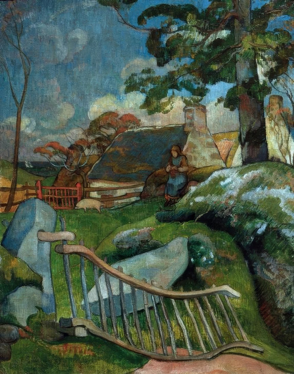 Das Gatter (Die Schweinehirtin) von Paul Gauguin