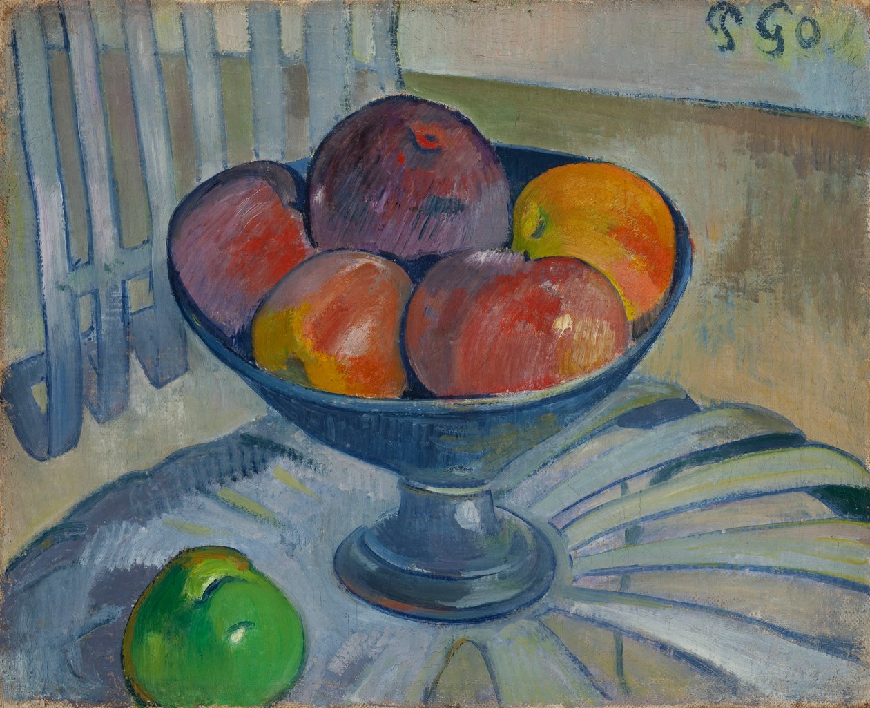 Obstschale auf einem Gartenstuhl, ca. 1890 von Paul Gauguin