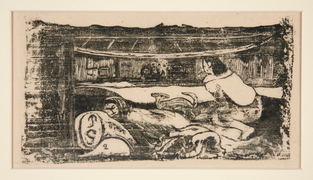 Innenansicht einer Hütte von Paul Gauguin