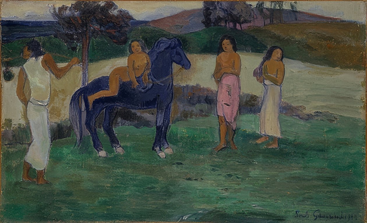 Komposition mit Figuren und Pferd von Paul Gauguin