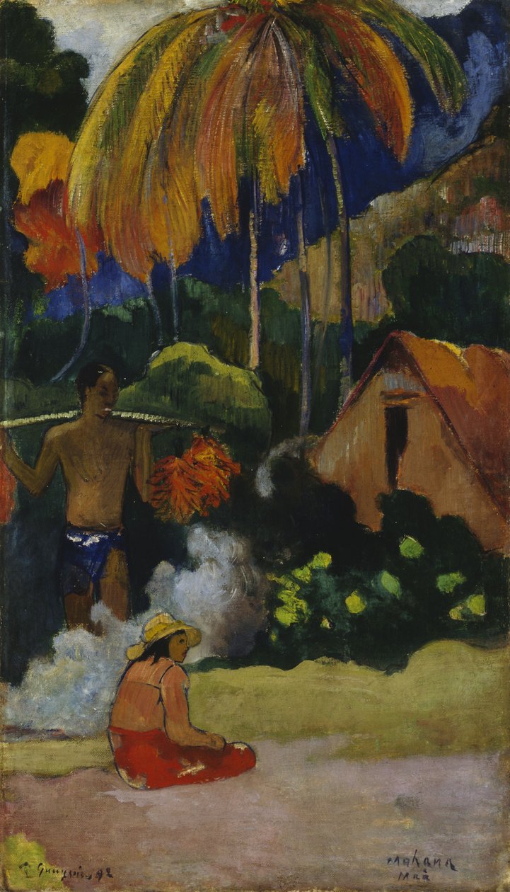 Landschaft in Tahiti (Mahana Maà) von Paul Gauguin