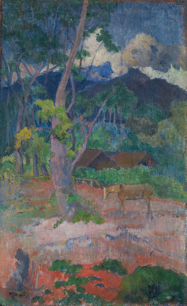 Landschaft mit einem Pferd von Paul Gauguin