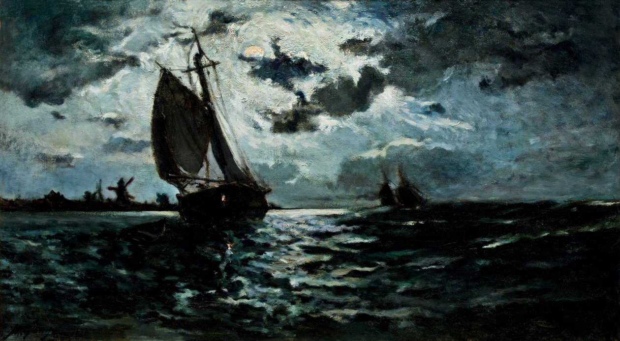 Segelschiff im Mondlicht von Paul Gauguin