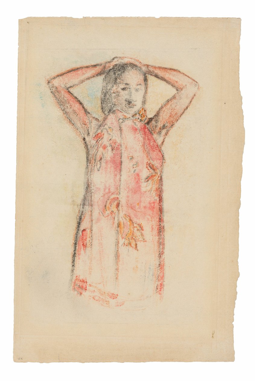Tahitianisches Mädchen in einem rosa Pareu von Paul Gauguin