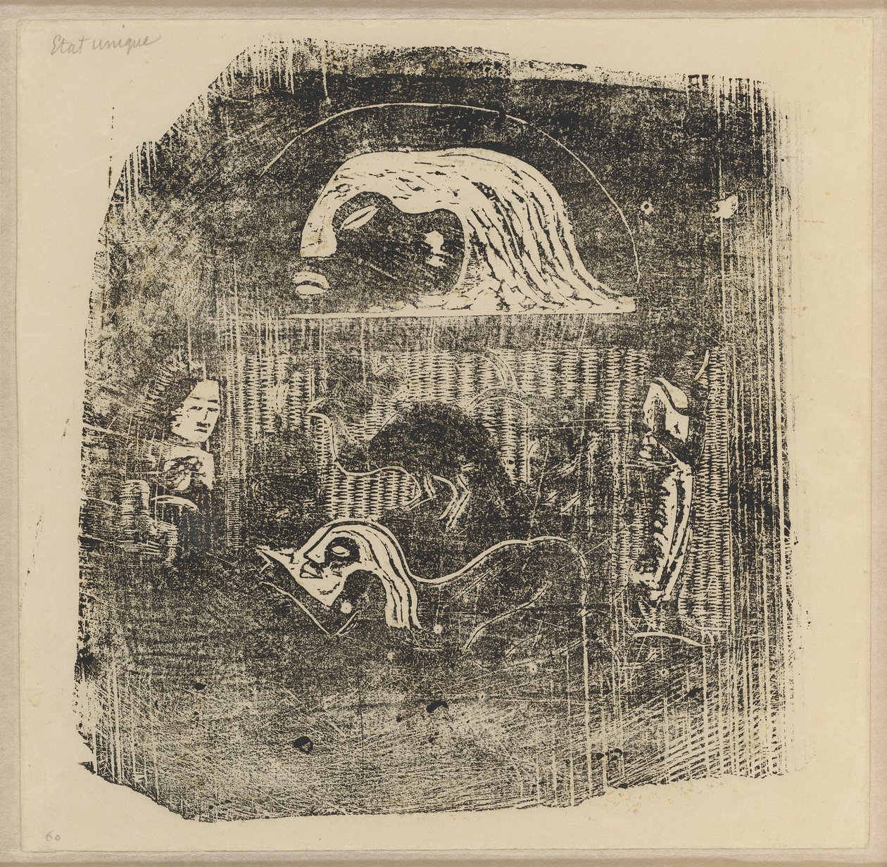 Te Atua (Die Götter) Kleine Platte [verso] von Paul Gauguin