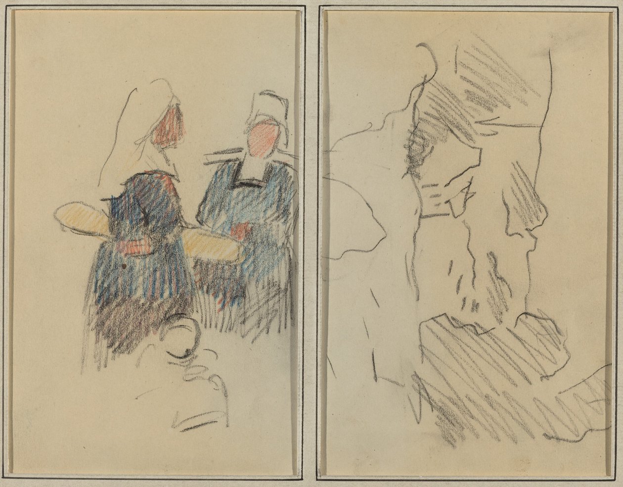 Zwei bretonische Frauen; Landschaft [recto] von Paul Gauguin