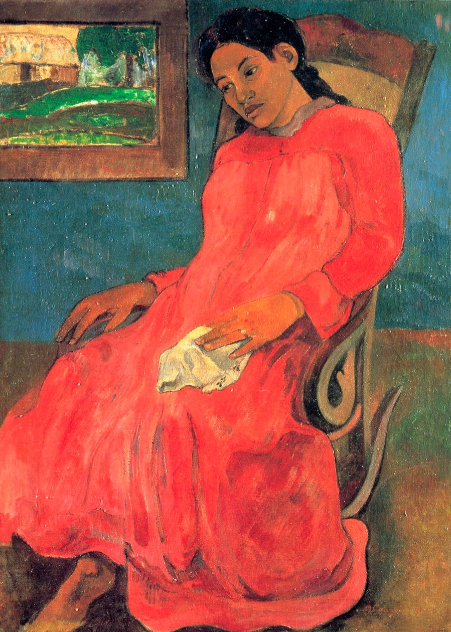 Frau im roten Kleid, 1891 von Paul Gauguin