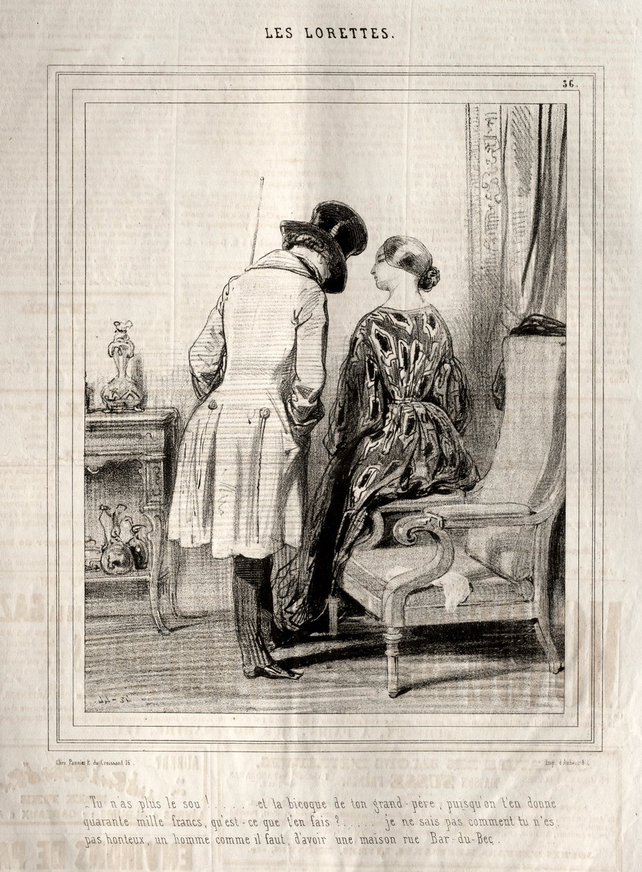 Les Lorettes, 1842 von Paul Gavarni