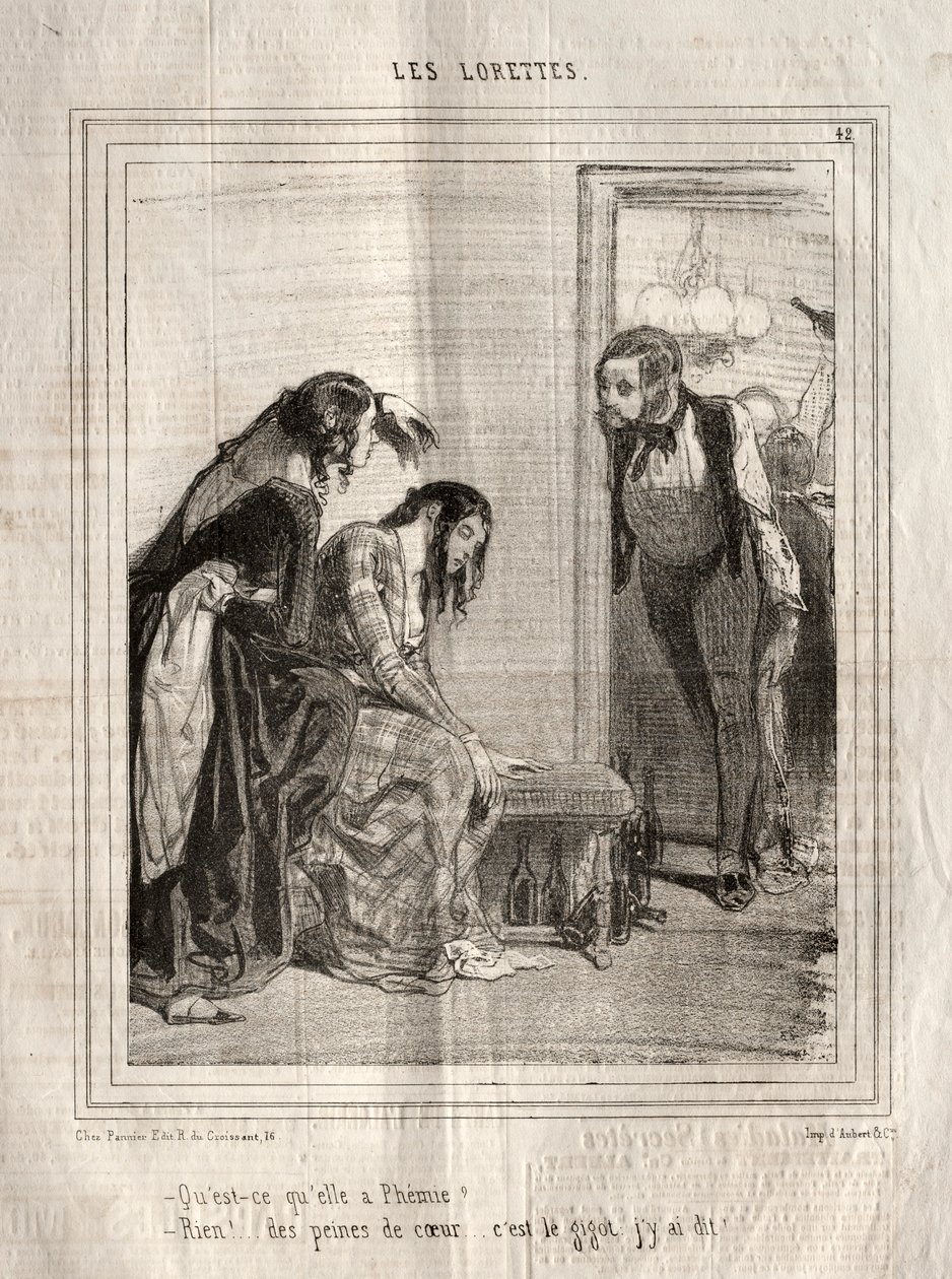 Les Lorettes, 1842 von Paul Gavarni