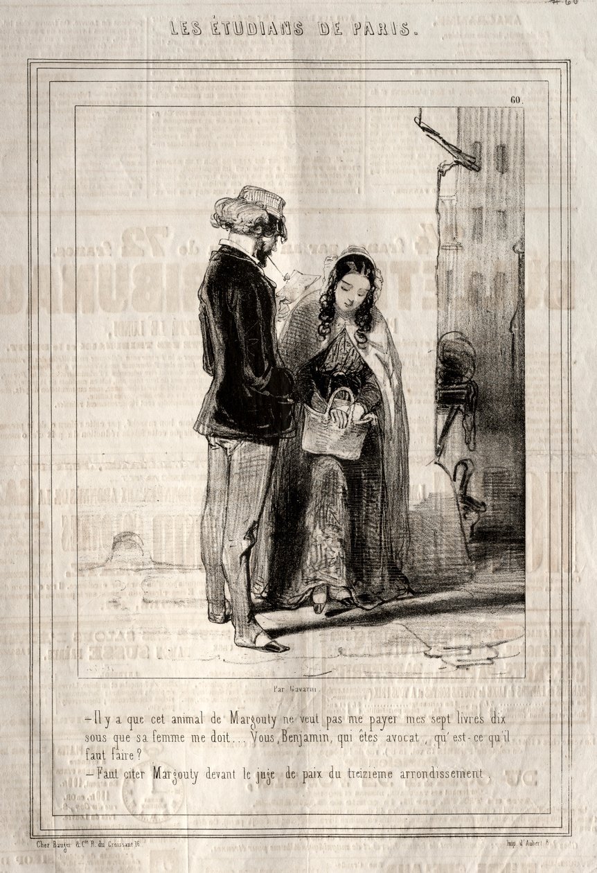 Les Étudiants de Paris, 1842 von Paul Gavarni