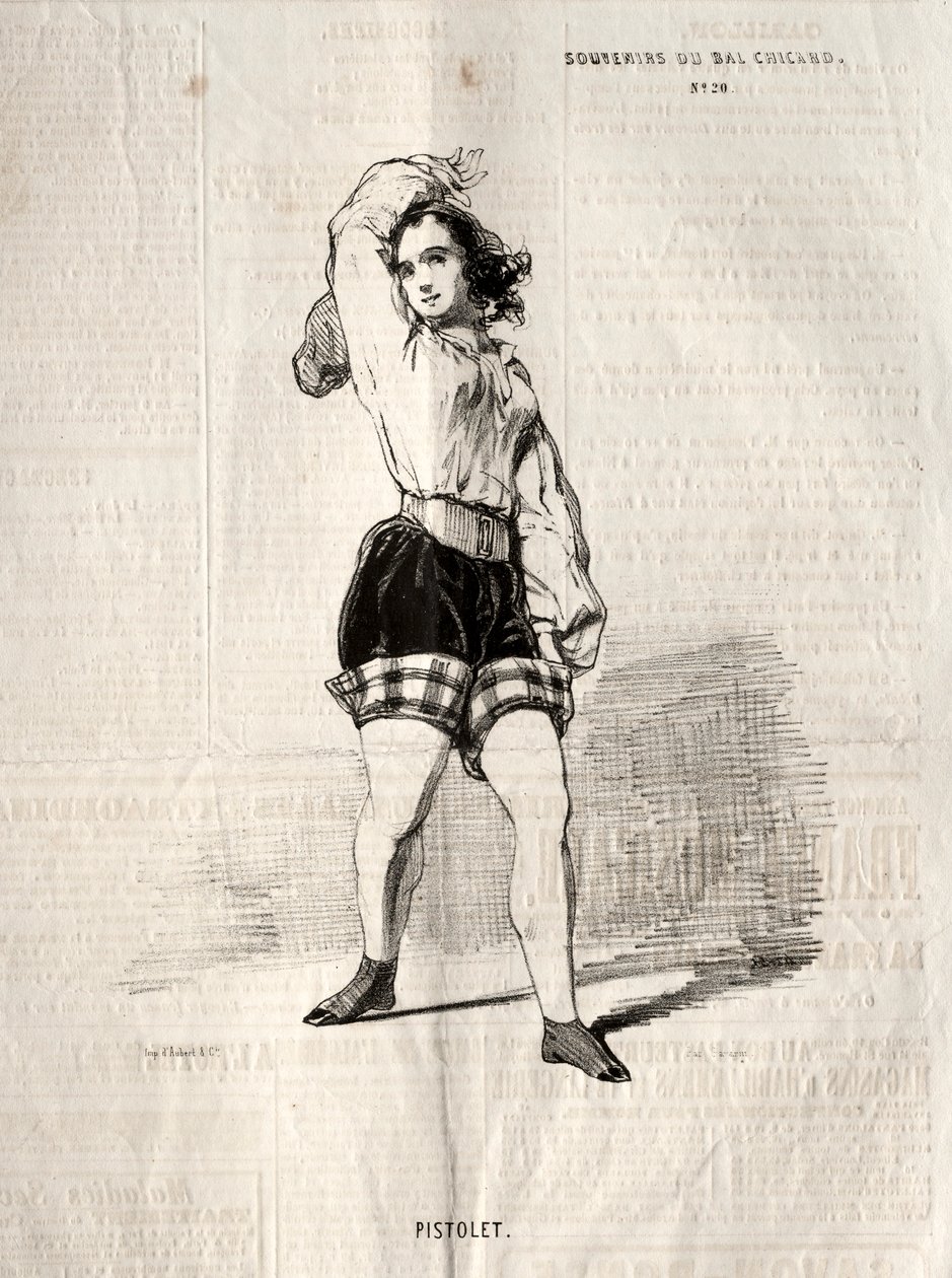 Souvenirs du Bal Chicard: Pistolet, 1843 von Paul Gavarni