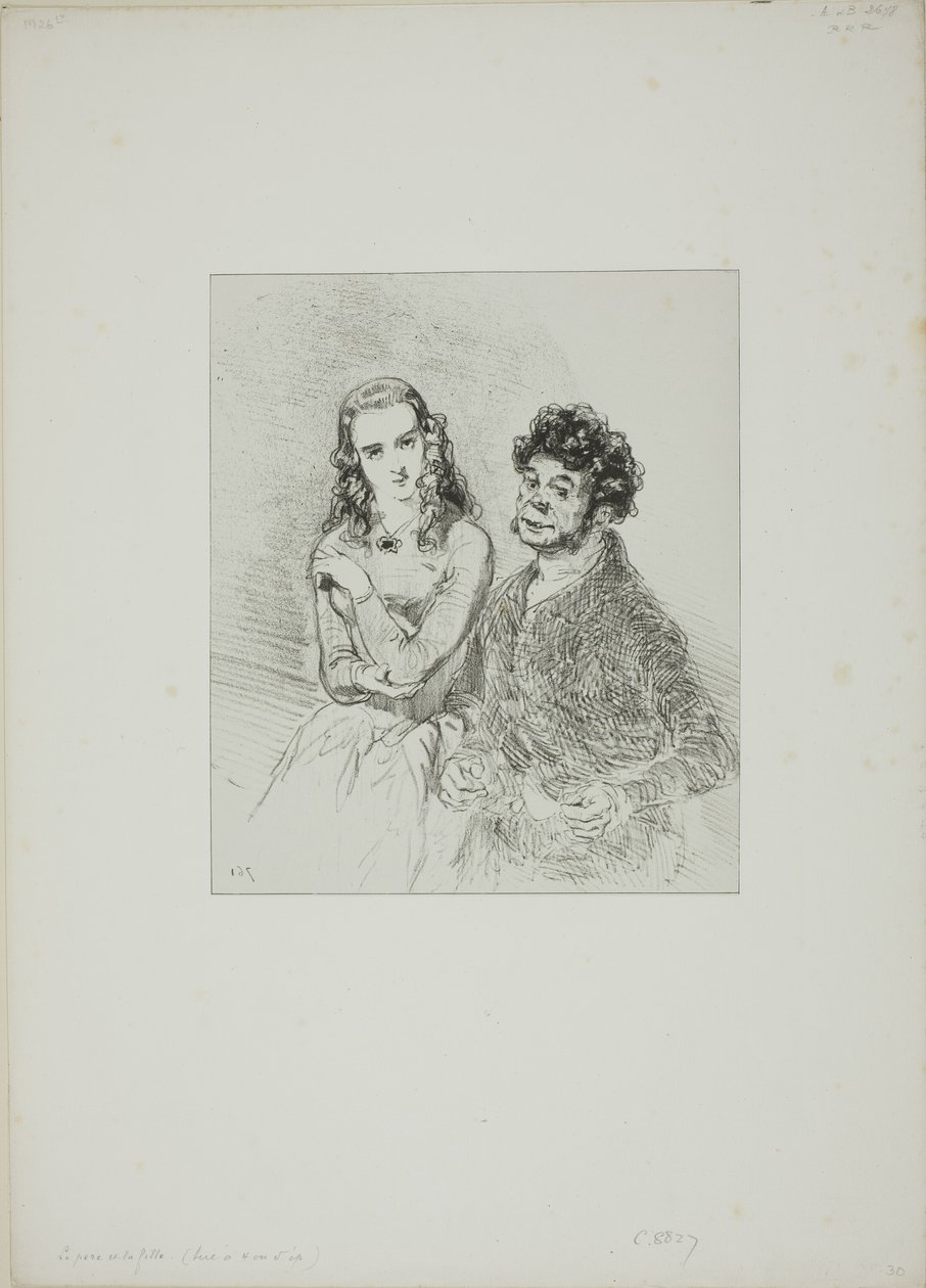Ohne Titel (Vater und Tochter) von Paul Gavarni