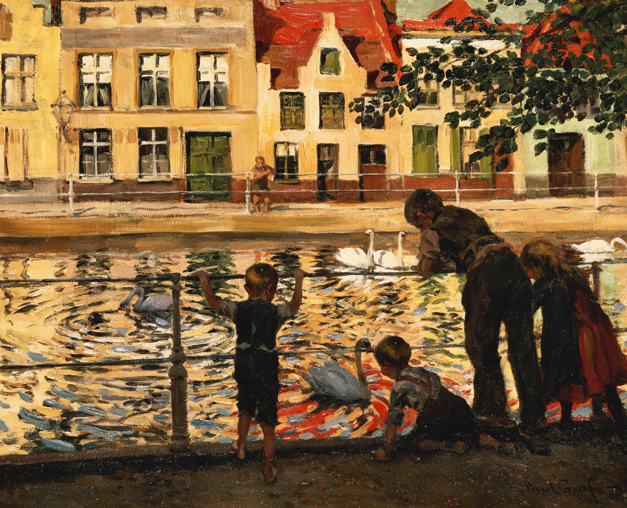 Die Schwäne füttern von Paul Graf