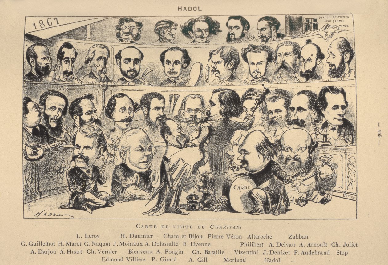 Carte de visite du Charivari, 1867 von Paul Hadol