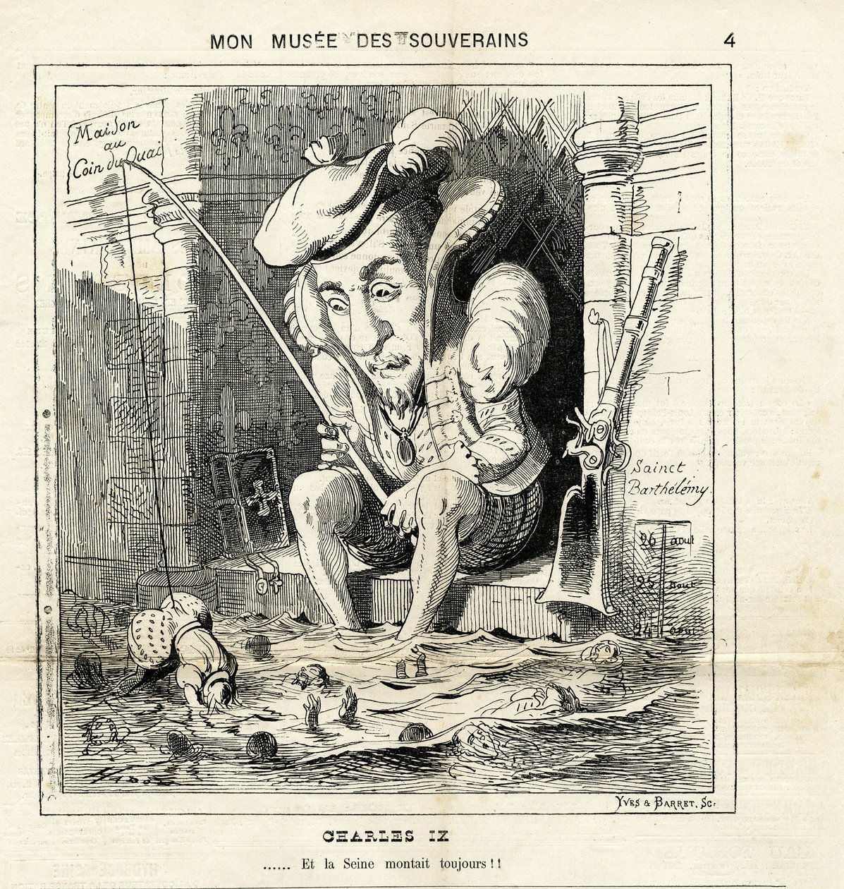 Karikatur von Karl IX in Le Charivari von Paul Hadol