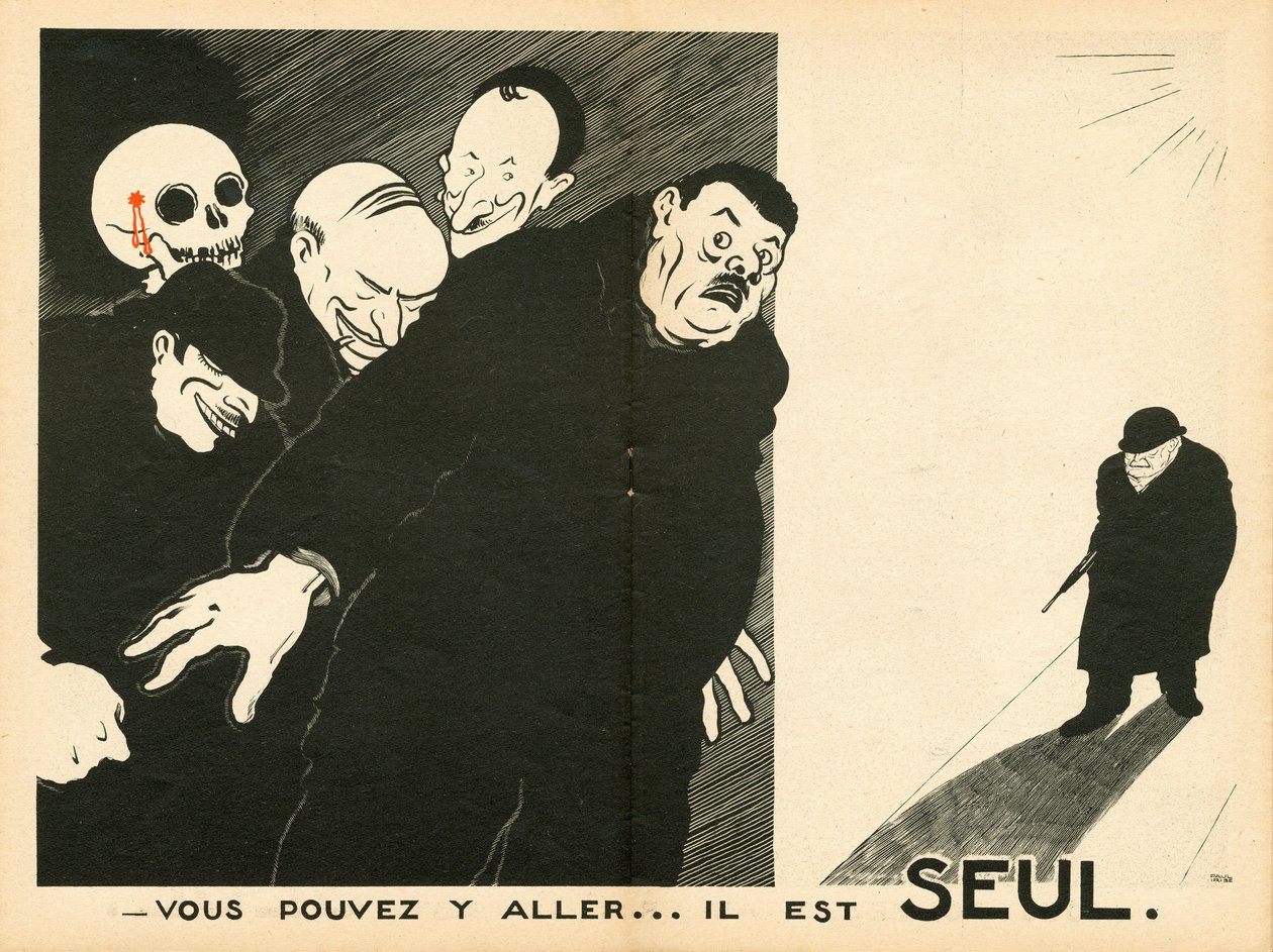 Le Temoin, Satire in Schwarz-Weiß von Paul Iribe