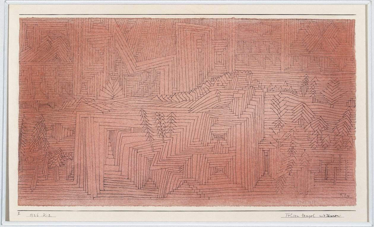 Klippen-Tempel mit Tannen von Paul Klee