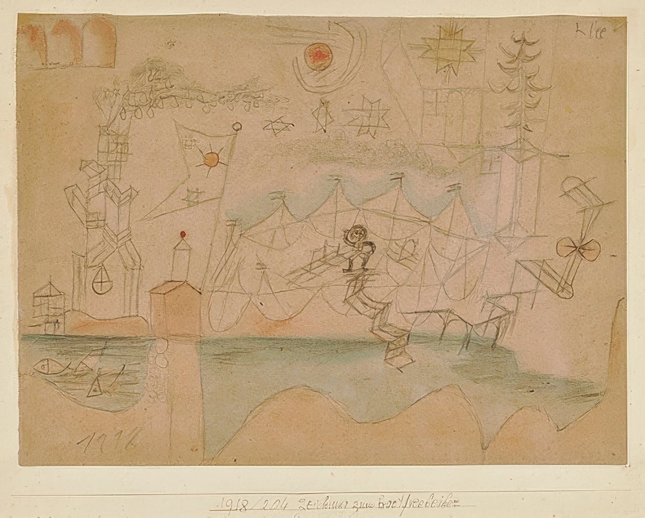 Zeichnung zum Bootverleiher von Paul Klee