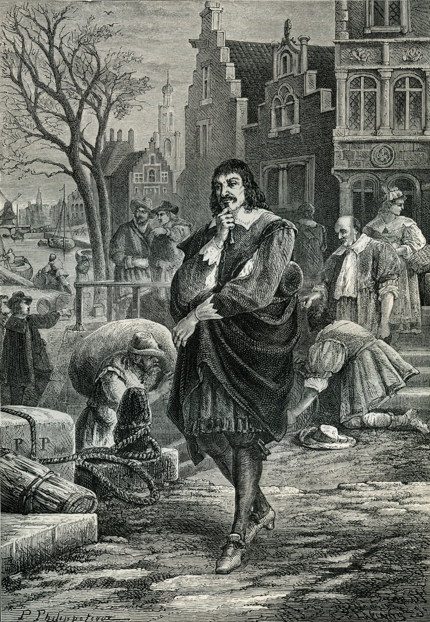 René Descartes in Amsterdam von Paul Phillipoteaux