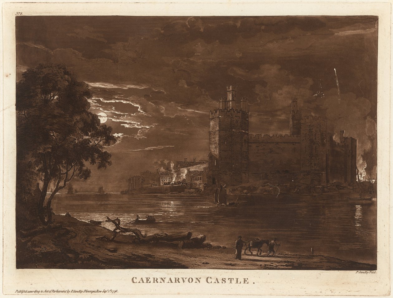 Caernarvon Castle (Nacht) von Paul Sandby