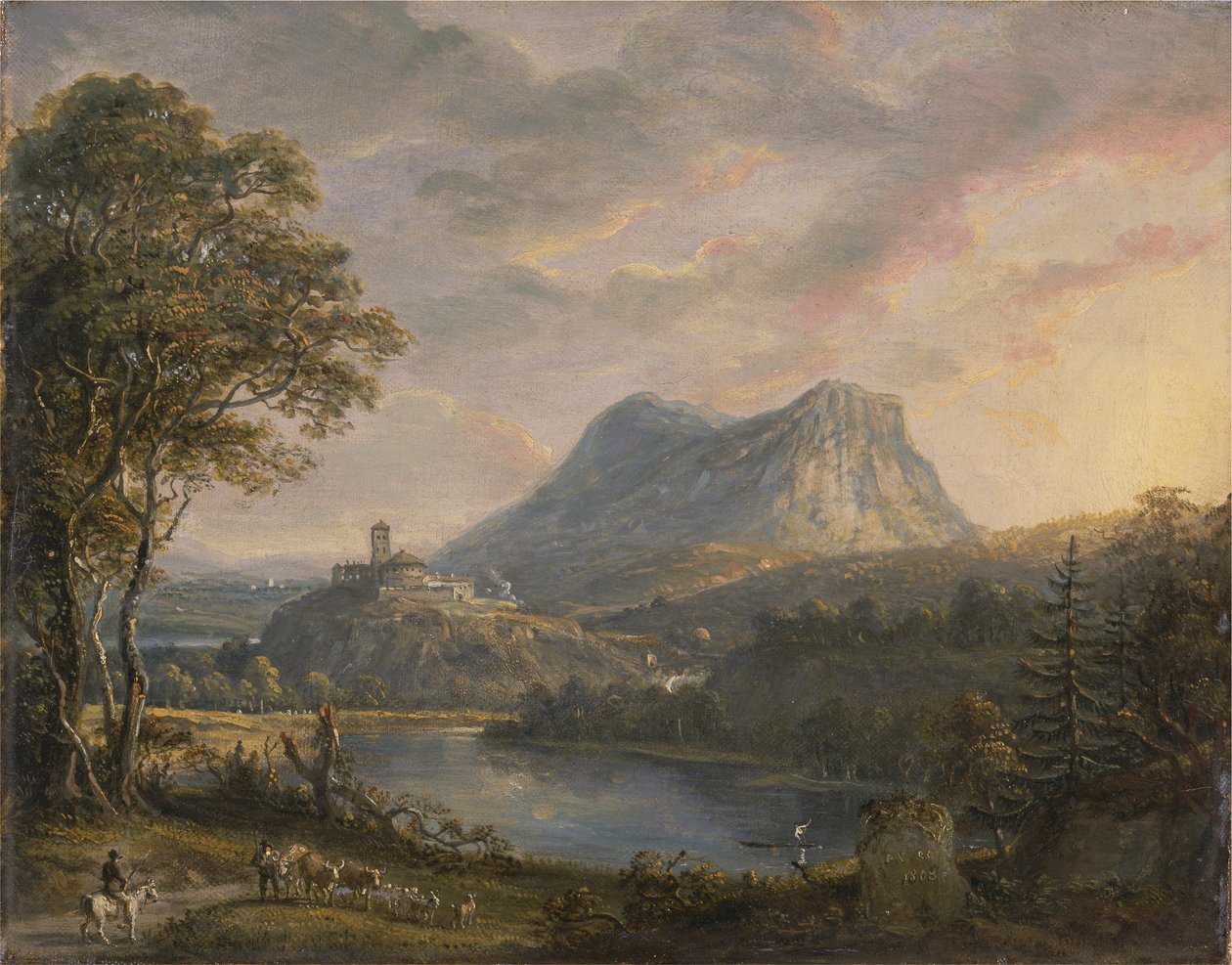 Landschaft mit einem See von Paul Sandby
