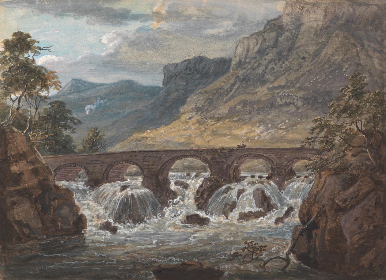 Pont-y-Pier bei Llanroost, Denbighshire von Paul Sandby