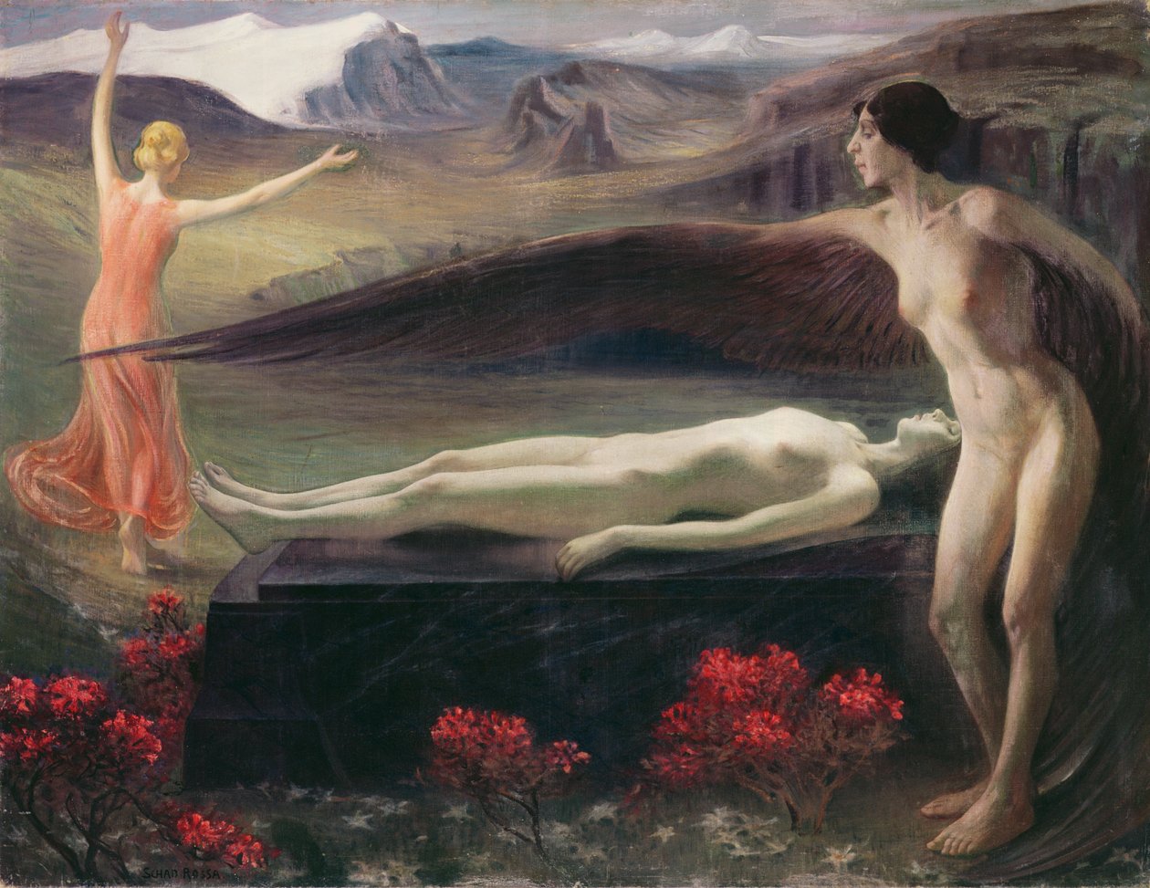 Frauen in einer Landschaft von Paul Schad Rossa