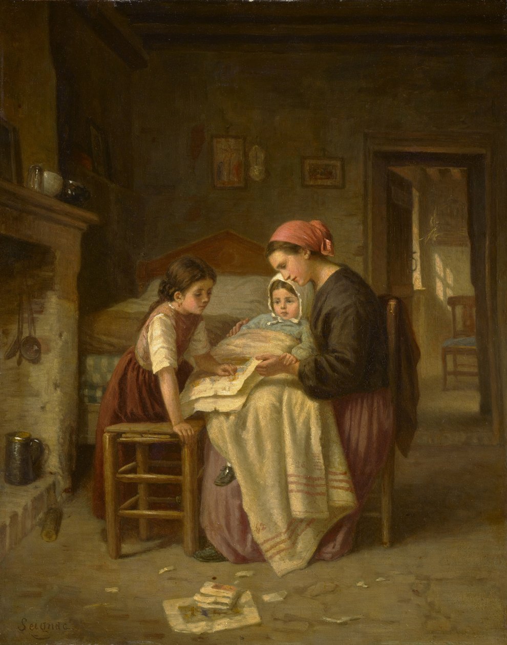 Das kranke Kind, ca. 1870-75 von Paul Seignac