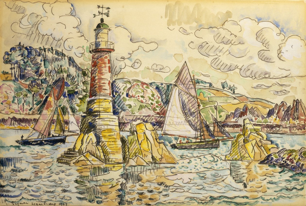 Der Leuchtturm in Lezardrieux von Paul Signac