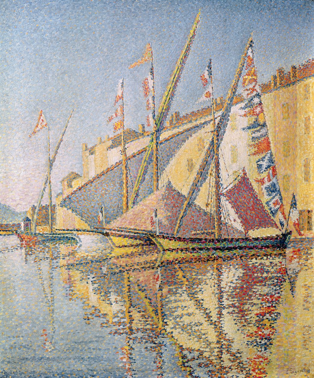 Segelboote im Hafen von St. Tropez, 1893 von Paul Signac