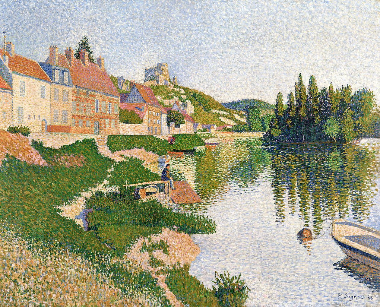 Das Flussufer, Petit-Andely von Paul Signac