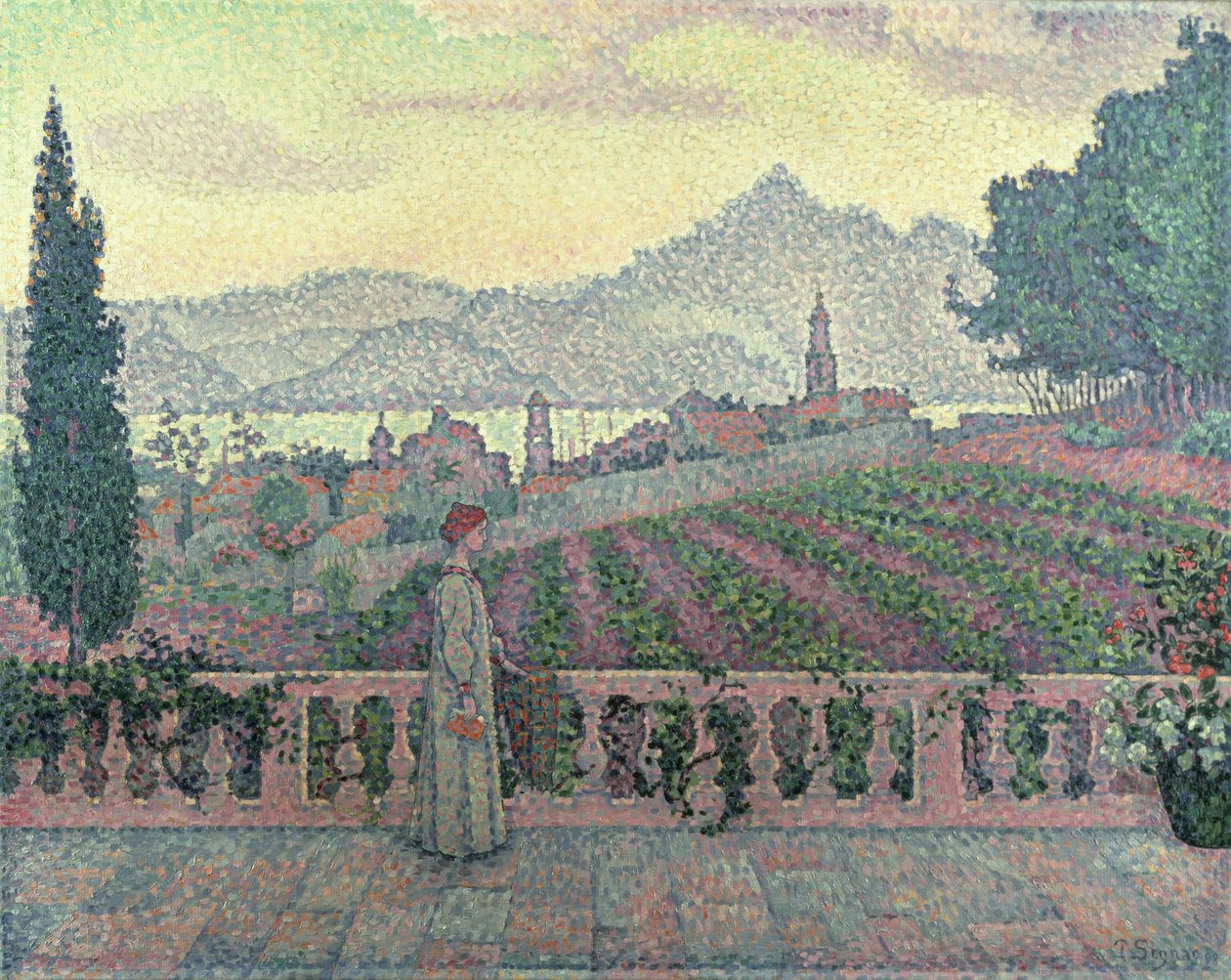 Frau auf der Terrasse, 1898 von Paul Signac