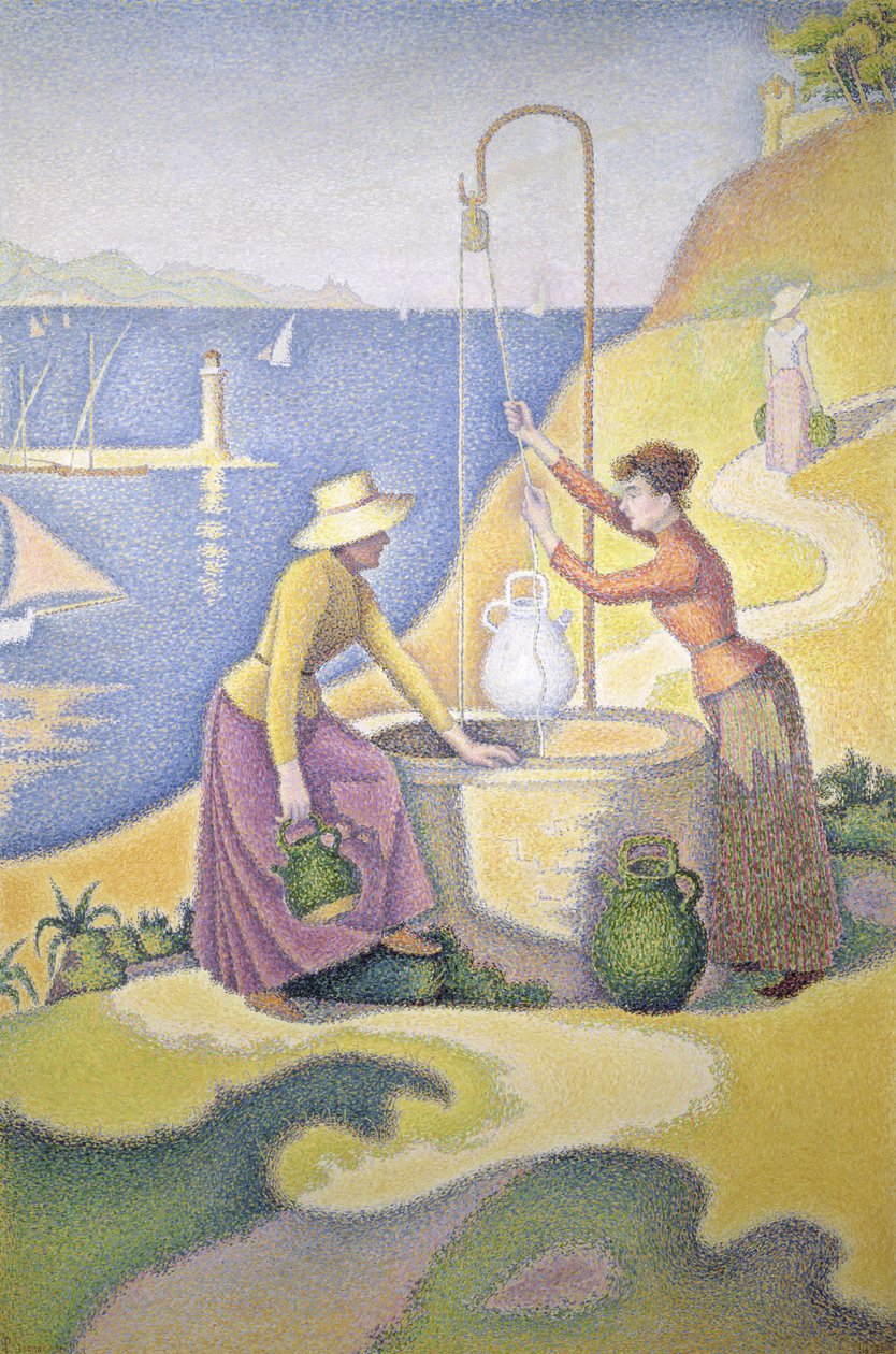 Junge Frauen der Provence am Brunnen von Paul Signac