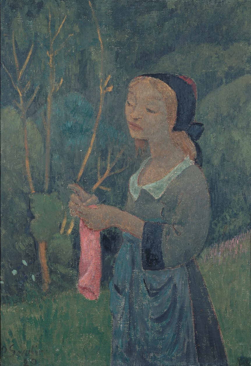 Mädchen mit einem rosa Strumpf von Paul Sérusier