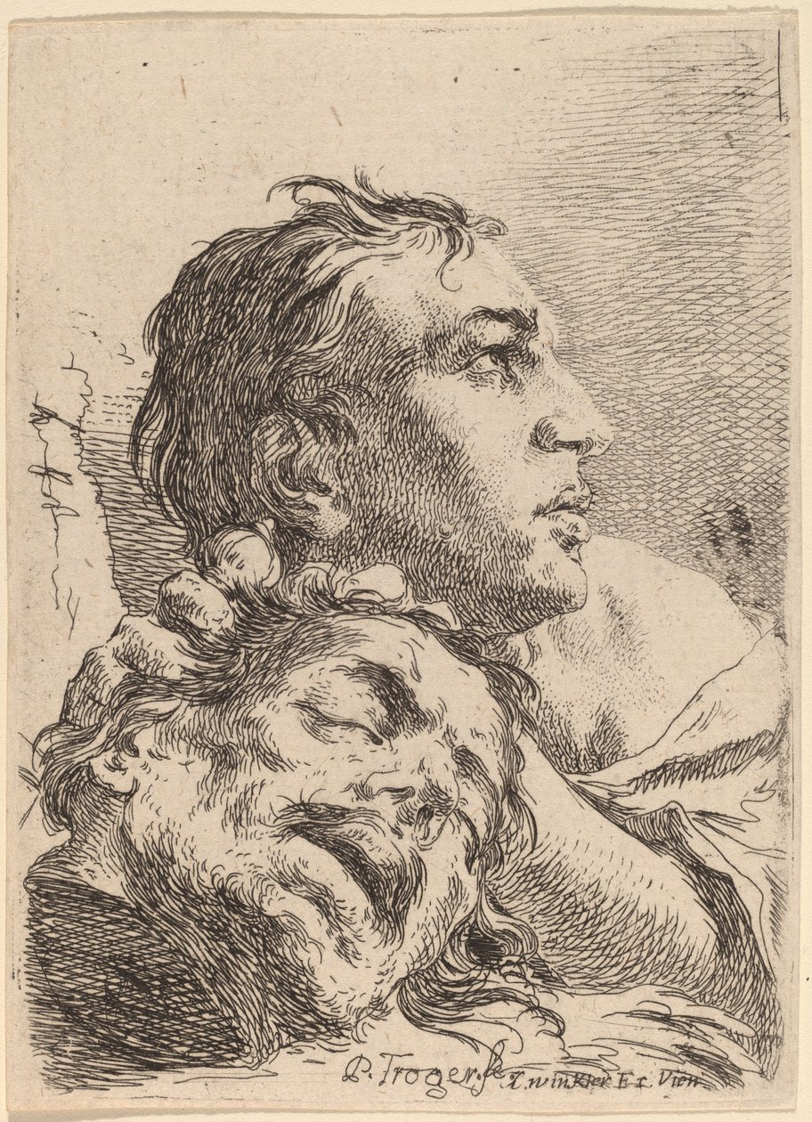 David mit dem Kopf von Goliath von Paul Troger