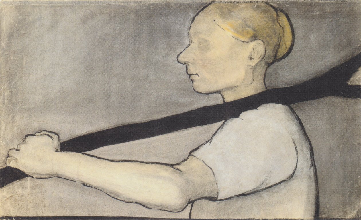 Bäuerin, eine Astgabel tragend von Paula Modersohn Becker