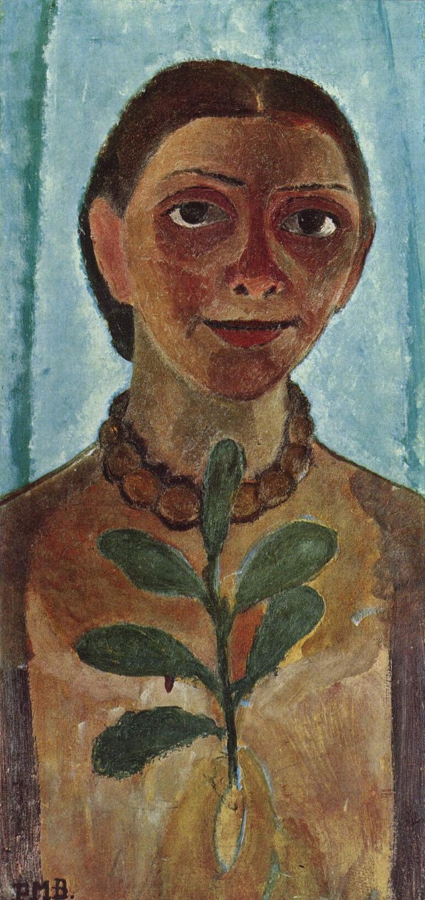 Die Malerin mit Kamelienzweig von Paula Modersohn Becker