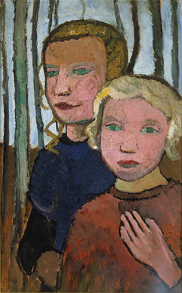 Zwei Mädchen vor Birken von Paula Modersohn Becker