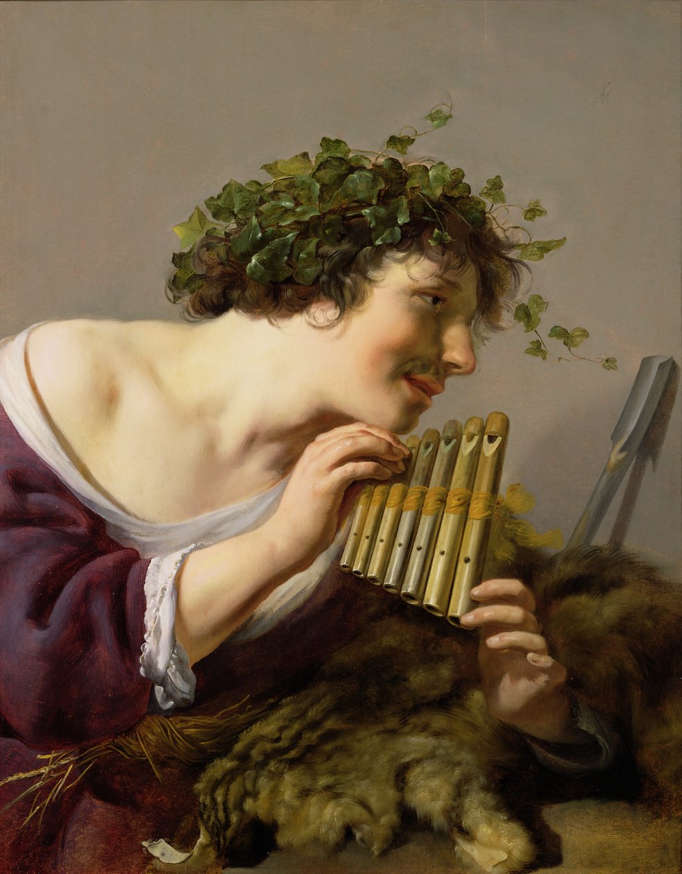 Pan spielt seine Flöte von Paulus Moreelse