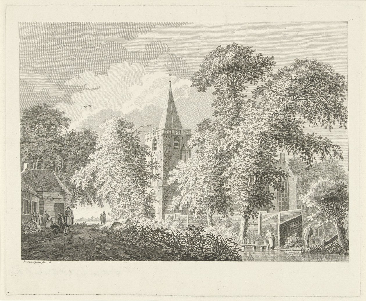 Dorfszene in Maartensdijk, 1753 von Paulus van Liender