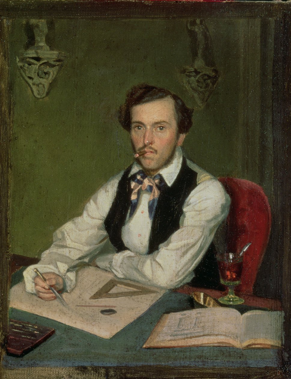 Porträt eines Architekten von Pavel Andreevich Fedotov